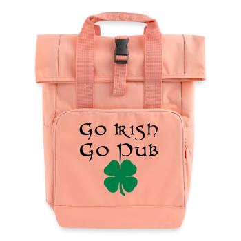 St Patricks Day Pub Irland irisch - Rolltop Rucksack mit zwei Griffen - Chintzrosa - Vorne