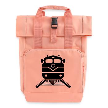 Train driver design - Roll Top Backpack with Two Handles - chintz rose - Front