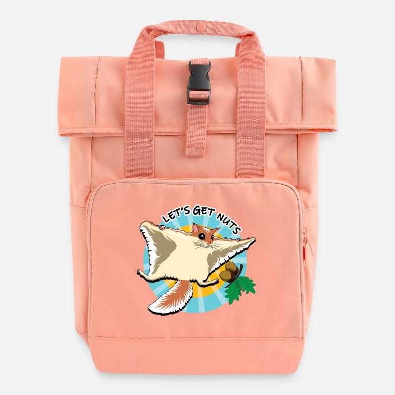 Flying Squirrel - Let's Get Nuts - Roll Top Backpack with Two Handles - chintz rose