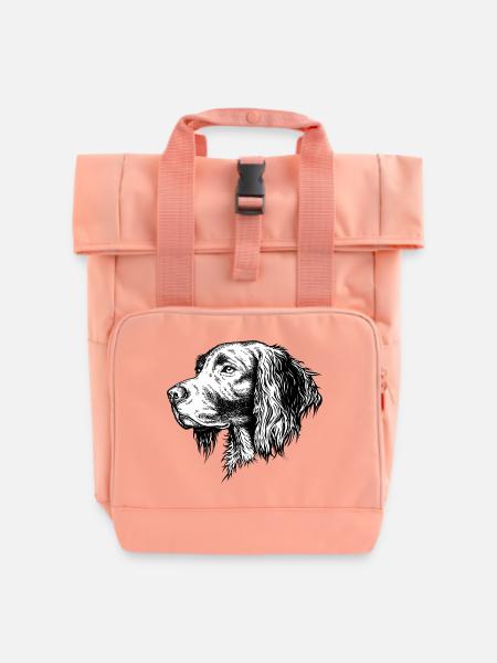 Münsterländer Portrait - Rolltop Rucksack mit zwei Griffen - Chintzrosa