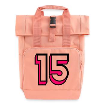 15. 15 ANS. 15e ANNIVERSAIRE. ANNIVERSAIRE 15 ANS. - Sac à dos Roll Top à deux anses - rose liberty - Devant