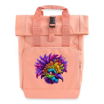 Flamingo Mardi Gras Maske - Rolltop Rucksack mit zwei Griffen - Chintzrosa - Vorne