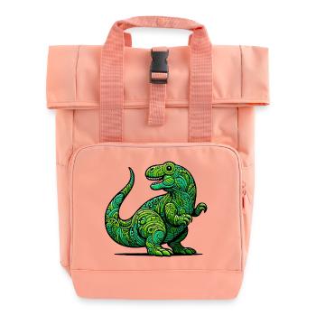 Dinosaurier - Rolltop Rucksack mit zwei Griffen - Chintzrosa - Vorne