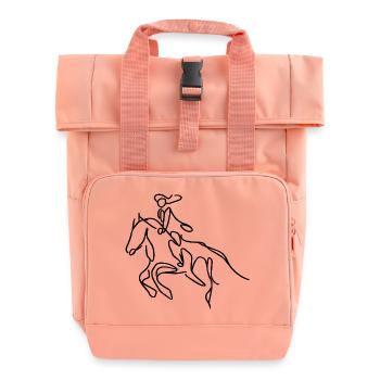 Reiterin Skizze - Rolltop Rucksack mit zwei Griffen - Chintzrosa - Vorne