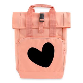 Herz einfarbig ausgefüllt - Rolltop Rucksack mit zwei Griffen - Chintzrosa - Vorne