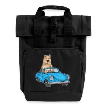 Bär Auto - Rolltop Rucksack mit zwei Griffen - Schwarz - Vorne