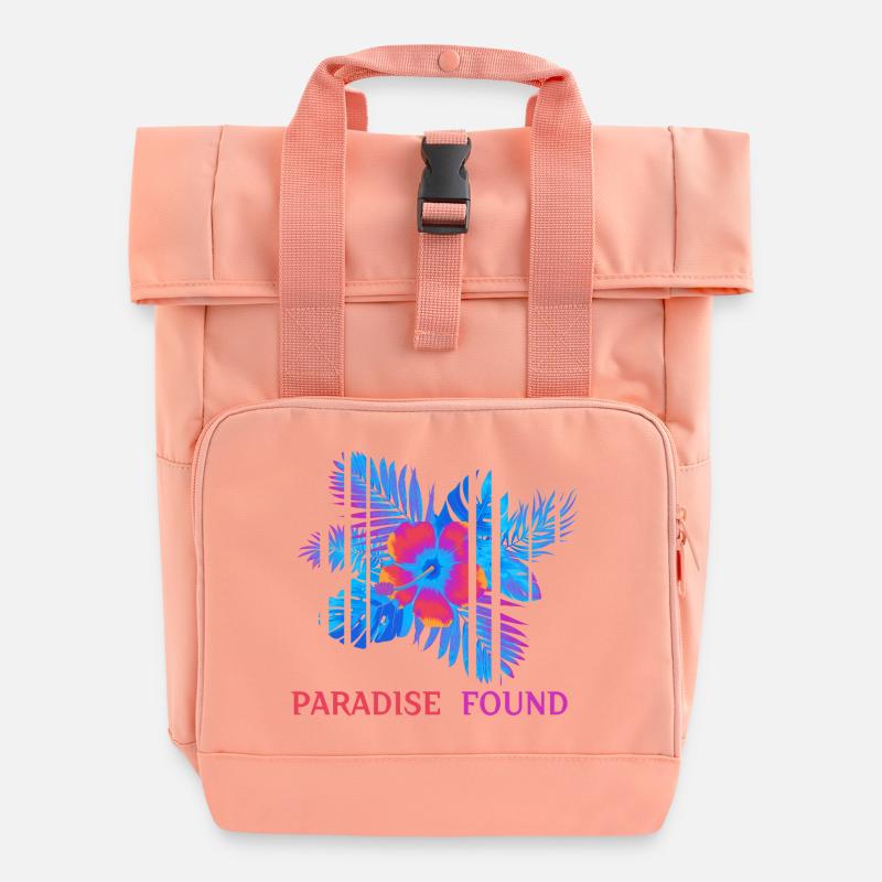 Hibiscus Néon Paradis Trouvé - Sac à dos Roll Top à deux anses - rose liberty
