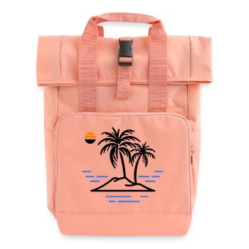 Palm Island - Roll Top Backpack with Two Handles - chintz rose - Front