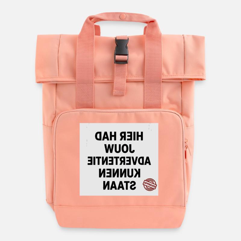 Grande typographie avec tampon d’approbation - Sac à dos Roll Top à deux anses - rose liberty