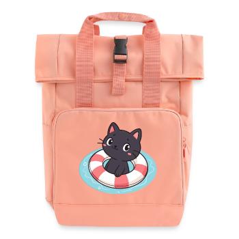 Chaton nageur sur bouée - Sac à dos Roll Top à deux anses - rose liberty - Devant
