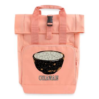 Bol de thé Chawan fissuré - Sac à dos Roll Top à deux anses - rose liberty - Devant