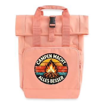 Campen macht alles besser - Rolltop Rucksack mit zwei Griffen - Chintzrosa - Vorne