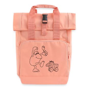 Janosch Outline Günther Box Frog & Tiger Duck - Roll Top Backpack with Two Handles - chintz rose - Front