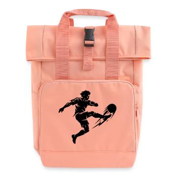 Silhouette du footballeur - Sac à dos Roll Top à deux anses - rose liberty - Devant