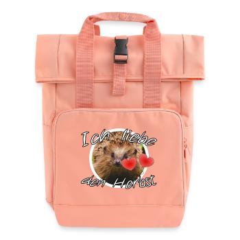 Ich liebe den Herbst Geschenk Igel Spruch Tier - Rolltop Rucksack mit zwei Griffen - Chintzrosa - Vorne