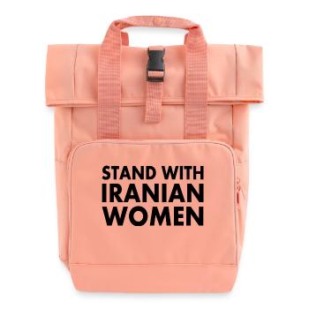 Stand with iranian women - Rolltop Rucksack mit zwei Griffen - Chintzrosa - Vorne