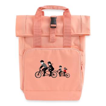 Fahrrad Familie - Rolltop Rucksack mit zwei Griffen - Chintzrosa - Vorne