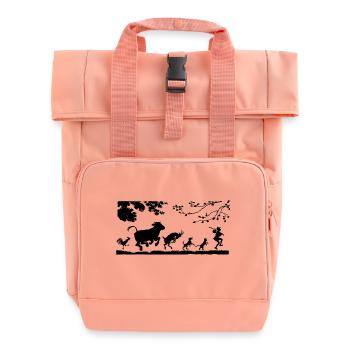 animaux - Sac à dos Roll Top à deux anses - rose liberty - Devant