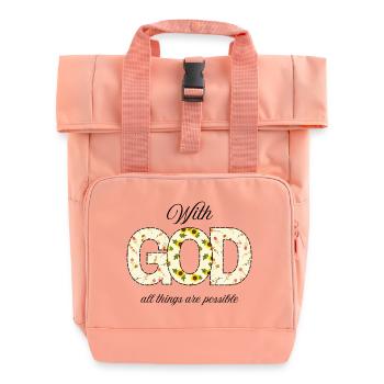 GOD - Roll Top Backpack with Two Handles - chintz rose - Front
