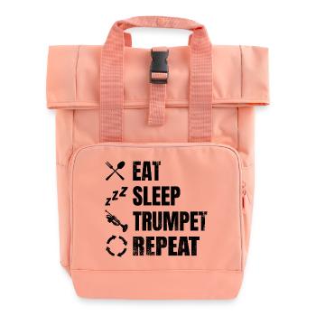 Trumpeter Routine - Roll Top Backpack with Two Handles - chintz rose - Front