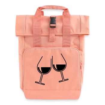 X2x GuteLaune (Black) - Roll Top Backpack with Two Handles - chintz rose - Front