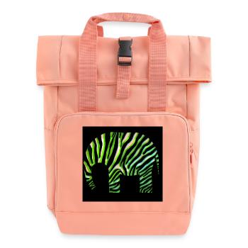 Grünes Zebra Print Abstraktes Design - Rolltop Rucksack mit zwei Griffen - Chintzrosa - Vorne