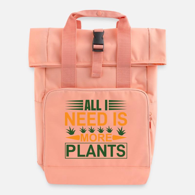 Need more plants - Rolltop Rucksack mit zwei Griffen - Chintzrosa
