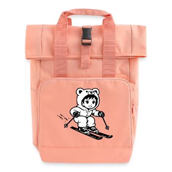Ski Bärchen im Anime Style - Rolltop Rucksack mit zwei Griffen - Chintzrosa - Vorne