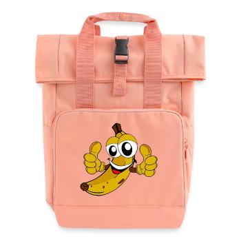 Fröhliche Banane - Rolltop Rucksack mit zwei Griffen - Chintzrosa - Vorne