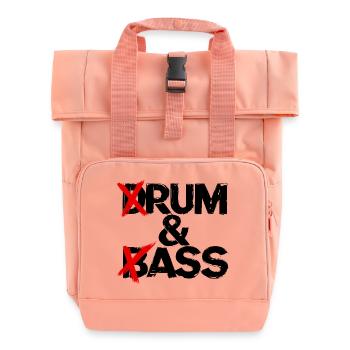 Drum & Bass / Rum & Ass Drummer Vintage Music - Roll Top Backpack with Two Handles - chintz rose - Front