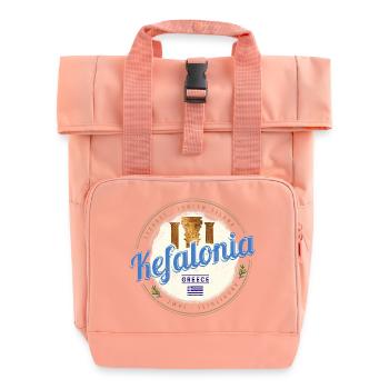Kefalonia Insel in Griechenland Vintage Souvenir - Rolltop Rucksack mit zwei Griffen - Chintzrosa - Vorne