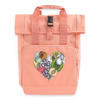 Fruchtherz Collage - Rolltop Rucksack mit zwei Griffen - Chintzrosa - Vorne