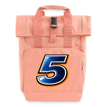 Maillot de football numéro 5 design sportif - Sac à dos Roll Top à deux anses - rose liberty - Devant
