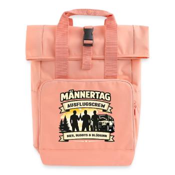 Männertag Crew: Bier, Buddys & Blödsinn - Rolltop Rucksack mit zwei Griffen - Chintzrosa - Vorne