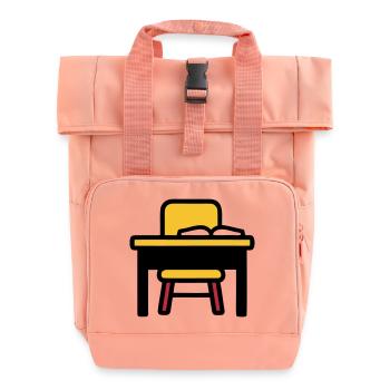 Schulbank Tisch Lernen Prüfungen - Rolltop Rucksack mit zwei Griffen - Chintzrosa - Vorne