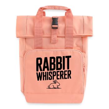 Rabbit Whisperer - Roll Top Backpack with Two Handles - chintz rose - Front