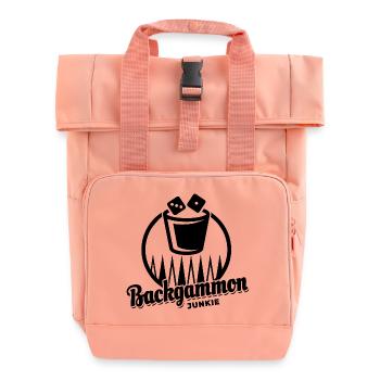 Junkie du backgammon | Jeu de société | Don - Sac à dos Roll Top à deux anses - rose liberty - Devant