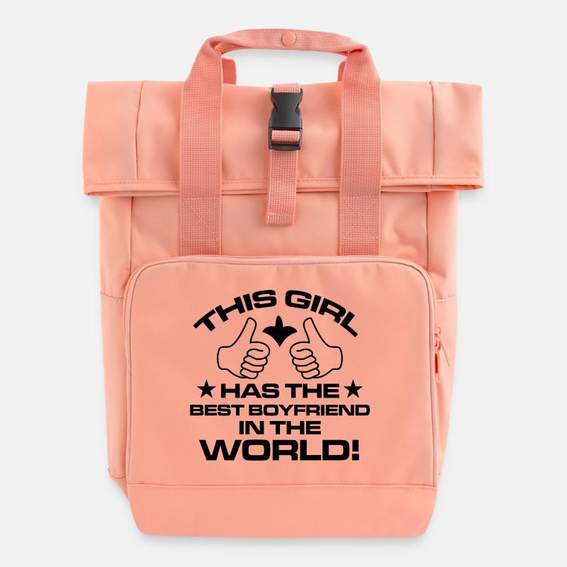 DAS MÄDL HIER - HAT DEN BESTEN FREUND ÜBERHAUPT! - Rolltop Rucksack mit zwei Griffen - Chintzrosa