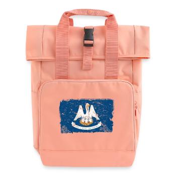 Louisiana Vintage Flagge - Rolltop Rucksack mit zwei Griffen - Chintzrosa - Vorne