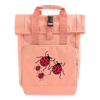 couple love couples 2 children babies mom boy maed - Roll Top Backpack with Two Handles - chintz rose - Front