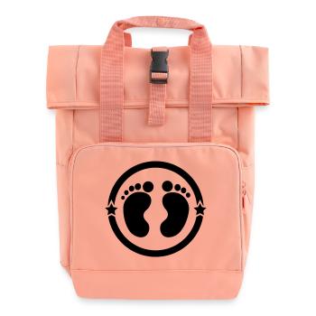 Childminder Nanny Baby Kindermädchen Nourrice - Roll Top Backpack with Two Handles - chintz rose - Front