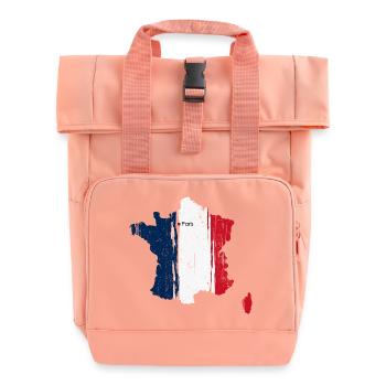 Paris Brushstroke Drapeau France - Sac à dos Roll Top à deux anses - rose liberty - Devant