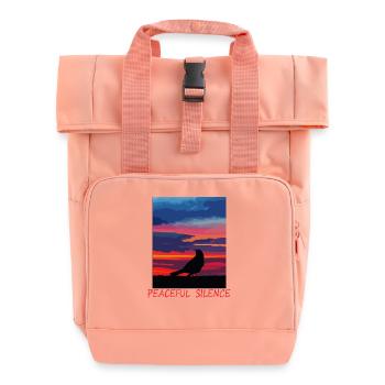 Bird in the evening sky peace - Roll Top Backpack with Two Handles - chintz rose - Front