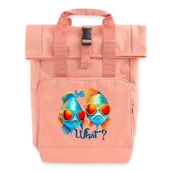 Poissons colorés avec des lunettes de soleil - Sac à dos Roll Top à deux anses - rose liberty - Devant