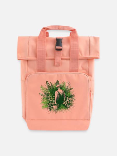 Pflanzenflüsterer - Rolltop Rucksack mit zwei Griffen - Chintzrosa