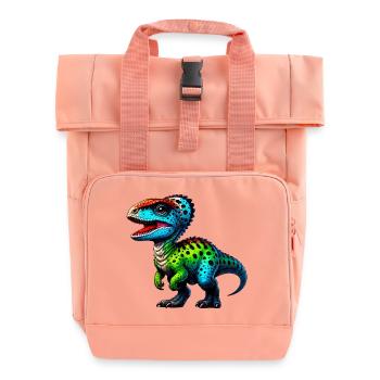 Dinosaur - Roll Top Backpack with Two Handles - chintz rose - Front