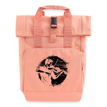 Violinist Drawing - Roll Top Backpack with Two Handles - chintz rose - Front