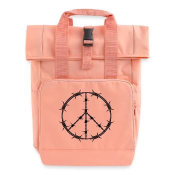Peace and Love - Roll Top Backpack with Two Handles - chintz rose - Front