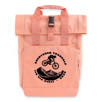 Abenteuer Transalp Fahrrad 2025 - Rolltop Rucksack mit zwei Griffen - Chintzrosa - Vorne