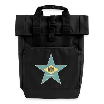 Delaware Fan T-Shirt – Coast & Charm - Roll Top Backpack with Two Handles - black - Front